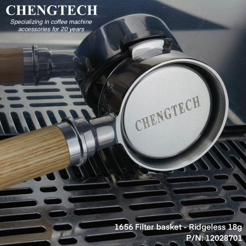 Chengtech Espresso Accessories, 58mm Espresso Filter Basket (18g Laser Round Hole) – 1656 High-Density Laser-Cut Round Perforations, Ridgeless Design for Efficient Extraction & Richer Flavor - Image 5